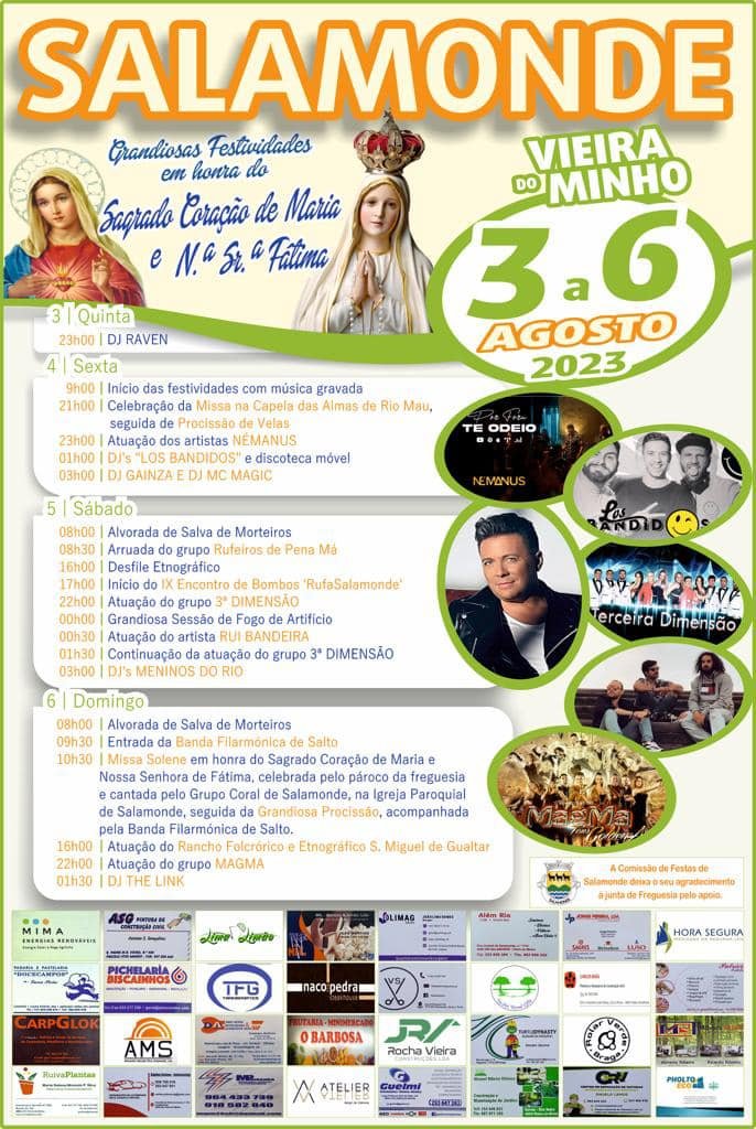 Cartaz Festas de Salamonde 2023 - Vieira do Minho