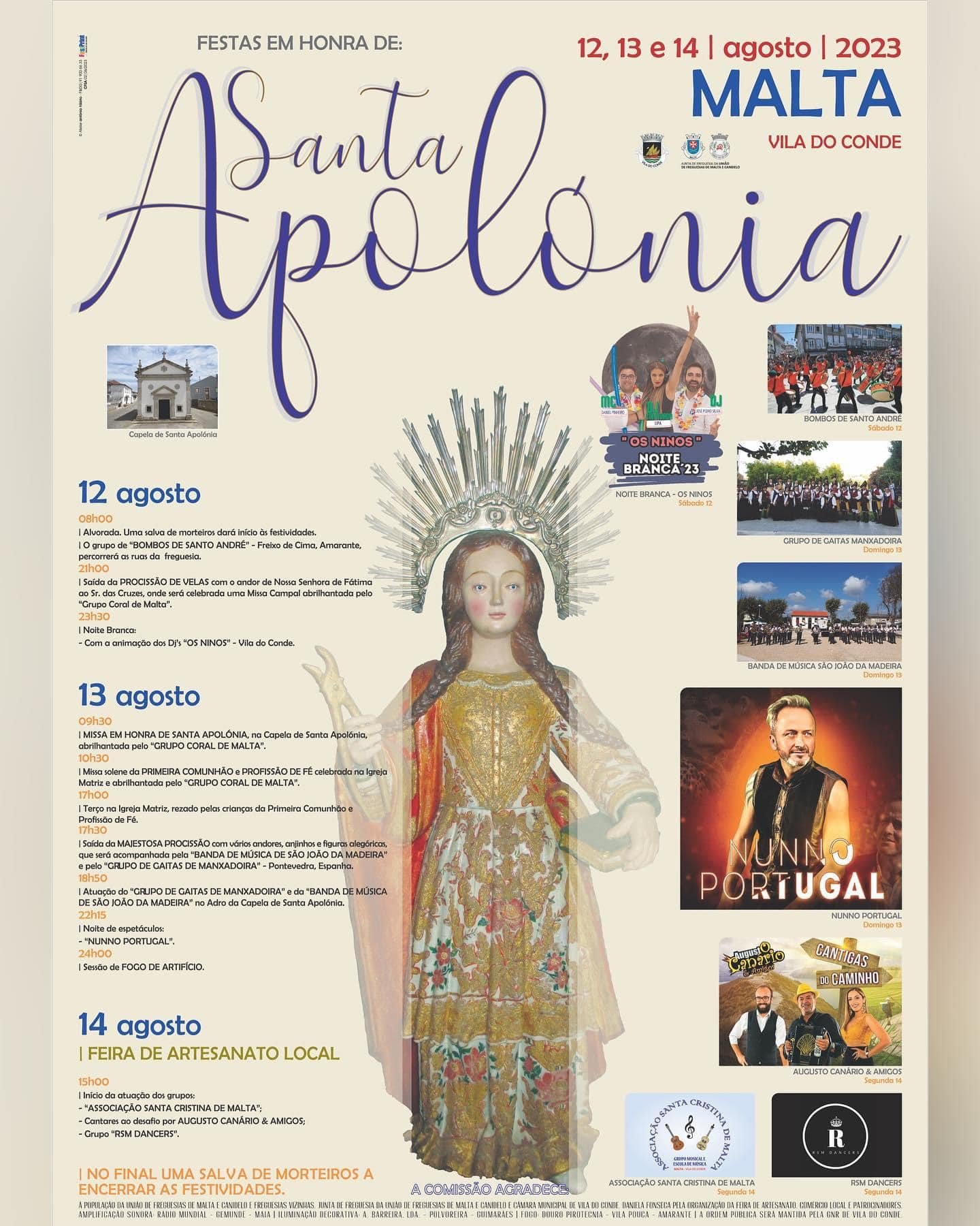 Cartaz Festas em Honra de Santa Apolónia 2023 - Malta