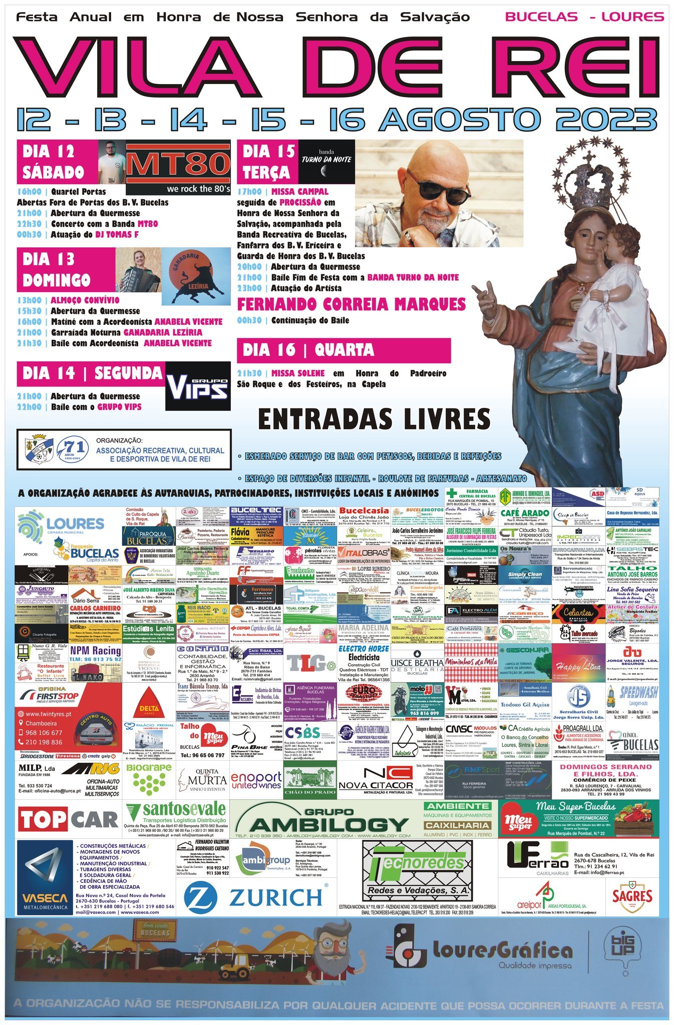 Cartaz Festas de Vila de Rei 2023 - Loures