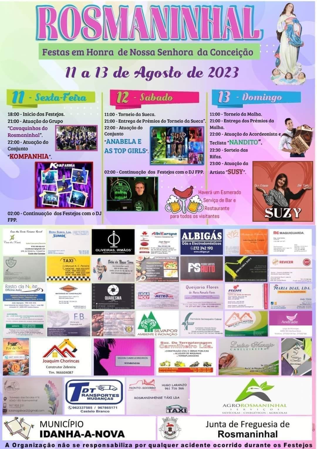 Cartaz Festas em Honra de Nossa Senhora da Conceição 2023 - Rosmaninhal