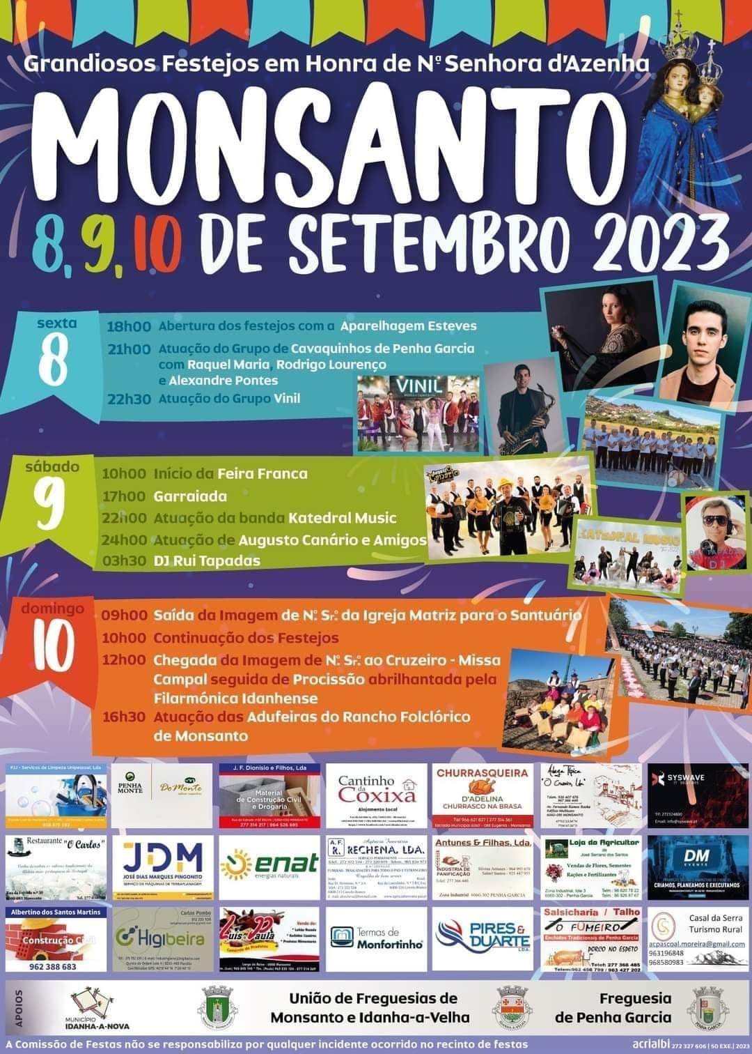 Cartaz Festas de Monsanto 2023 - Idanha-a-Nova