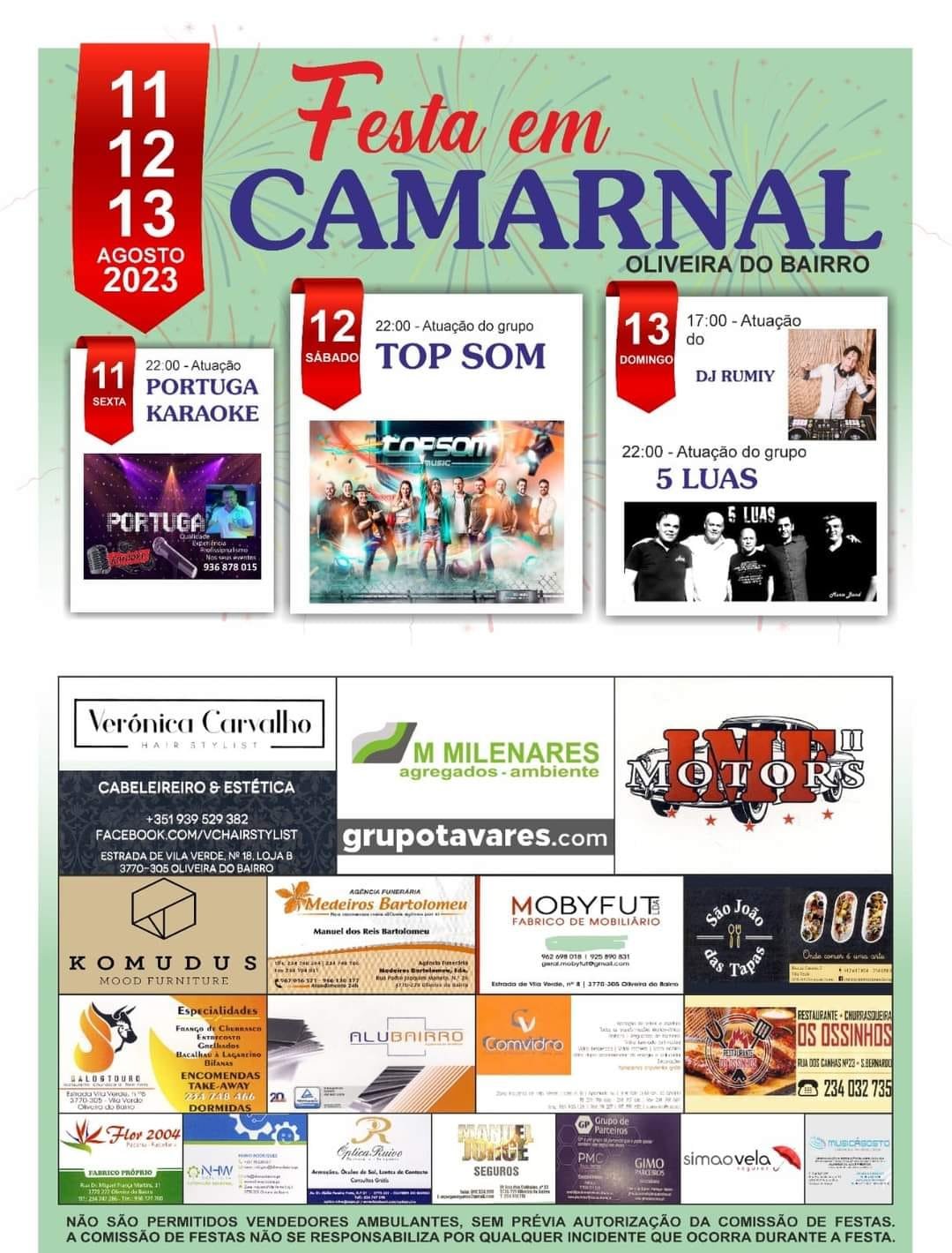 Cartaz Festa em Camarnal 2023 - Oliveira do Bairro