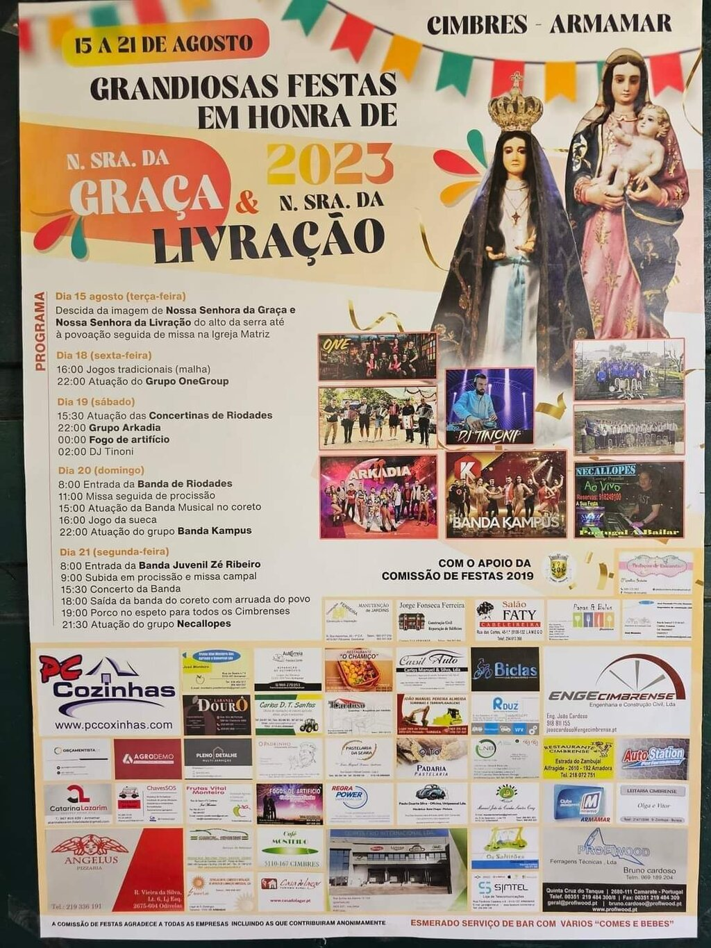 Cartaz Festas em Honra de Nossa Senhora da Graça 2023 - Cimbres