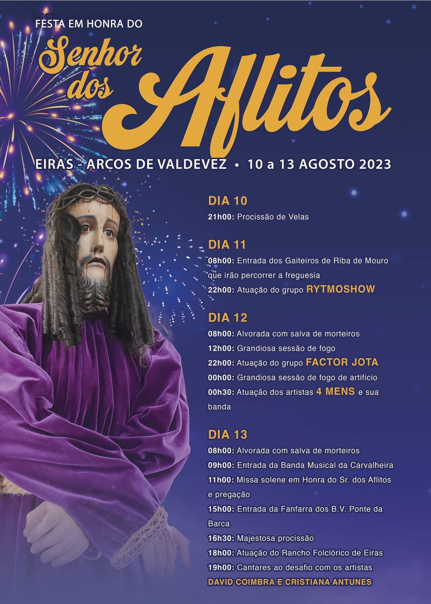 Cartaz Festa em Honra do Senhor dos Aflitos 2023 - Eiras