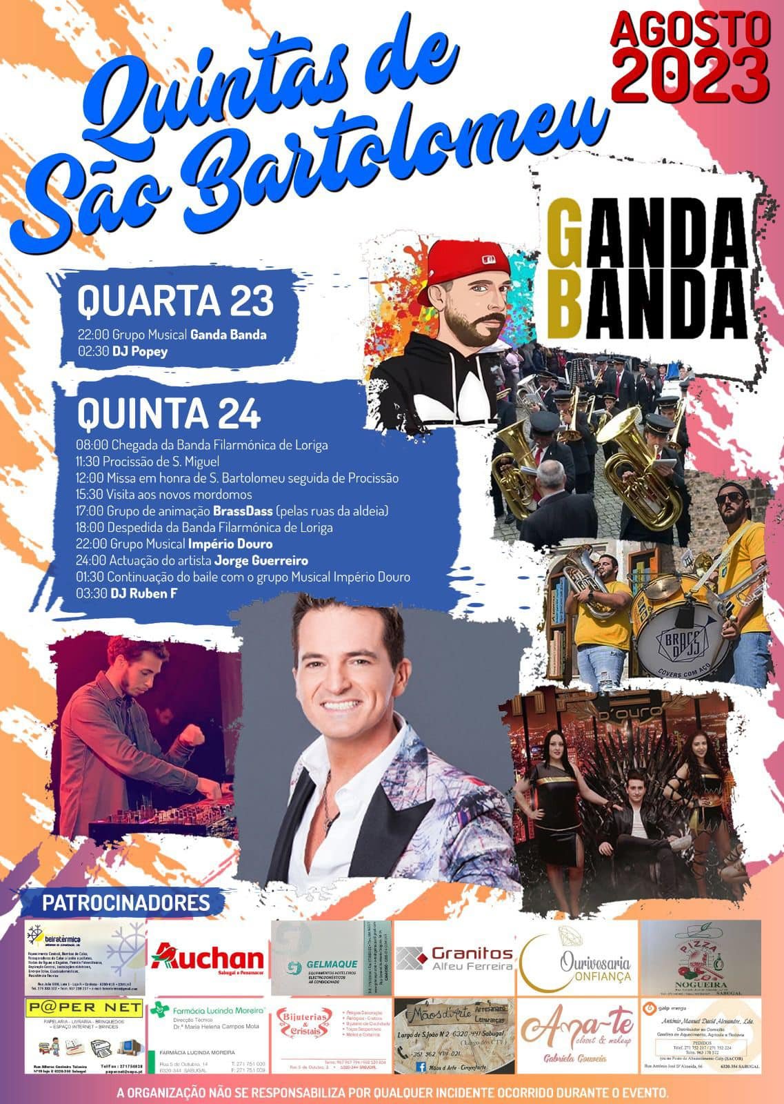 Cartaz Festas de São Bartolomeu 2023 - Sabugal