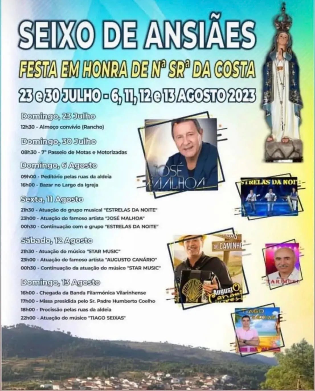Cartaz Festa em Honra de Nossa Senhora da Costa 2023 - Seixo de Ansiães