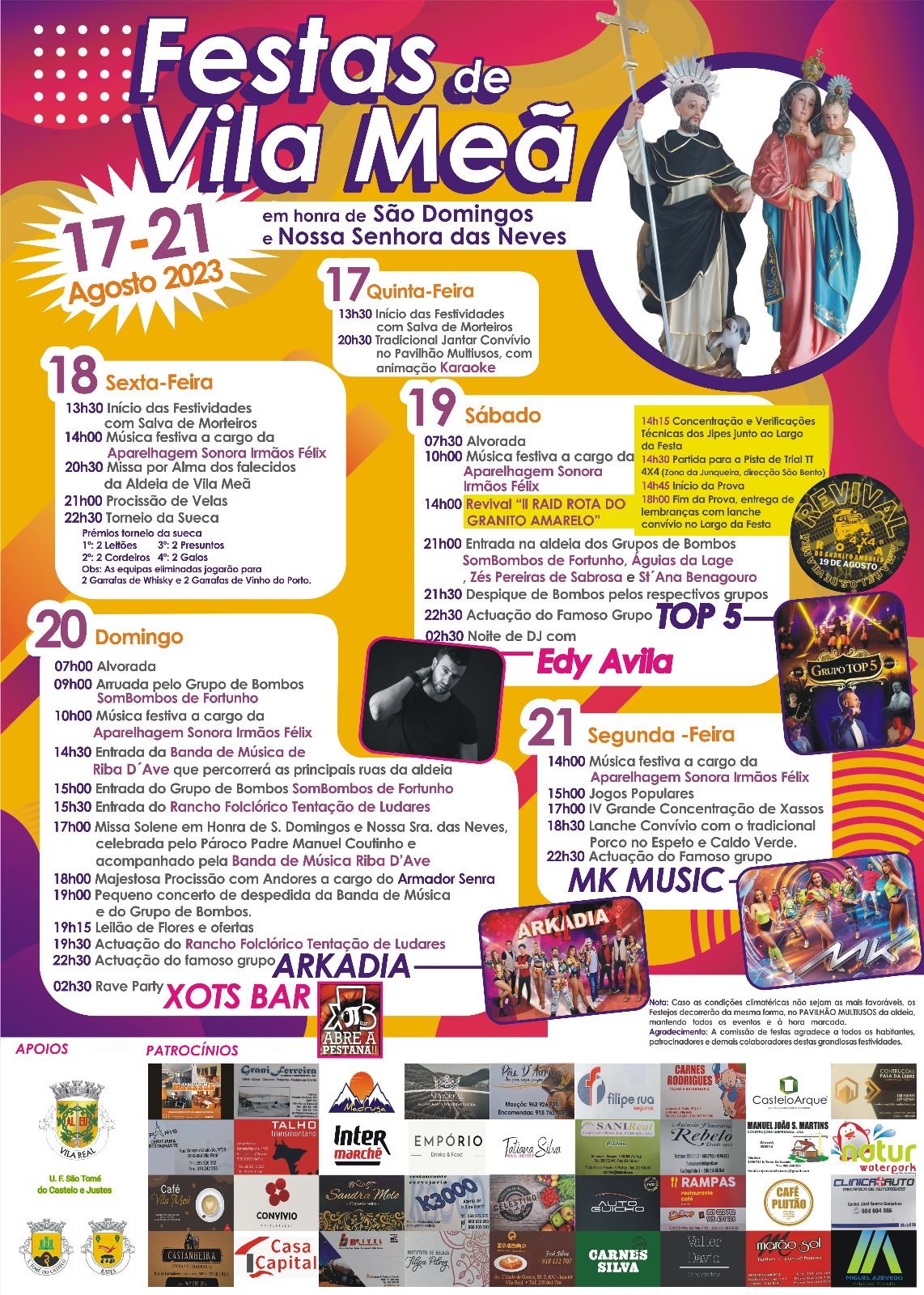 Cartaz Festas de Vila Meã 2023 - Amarante