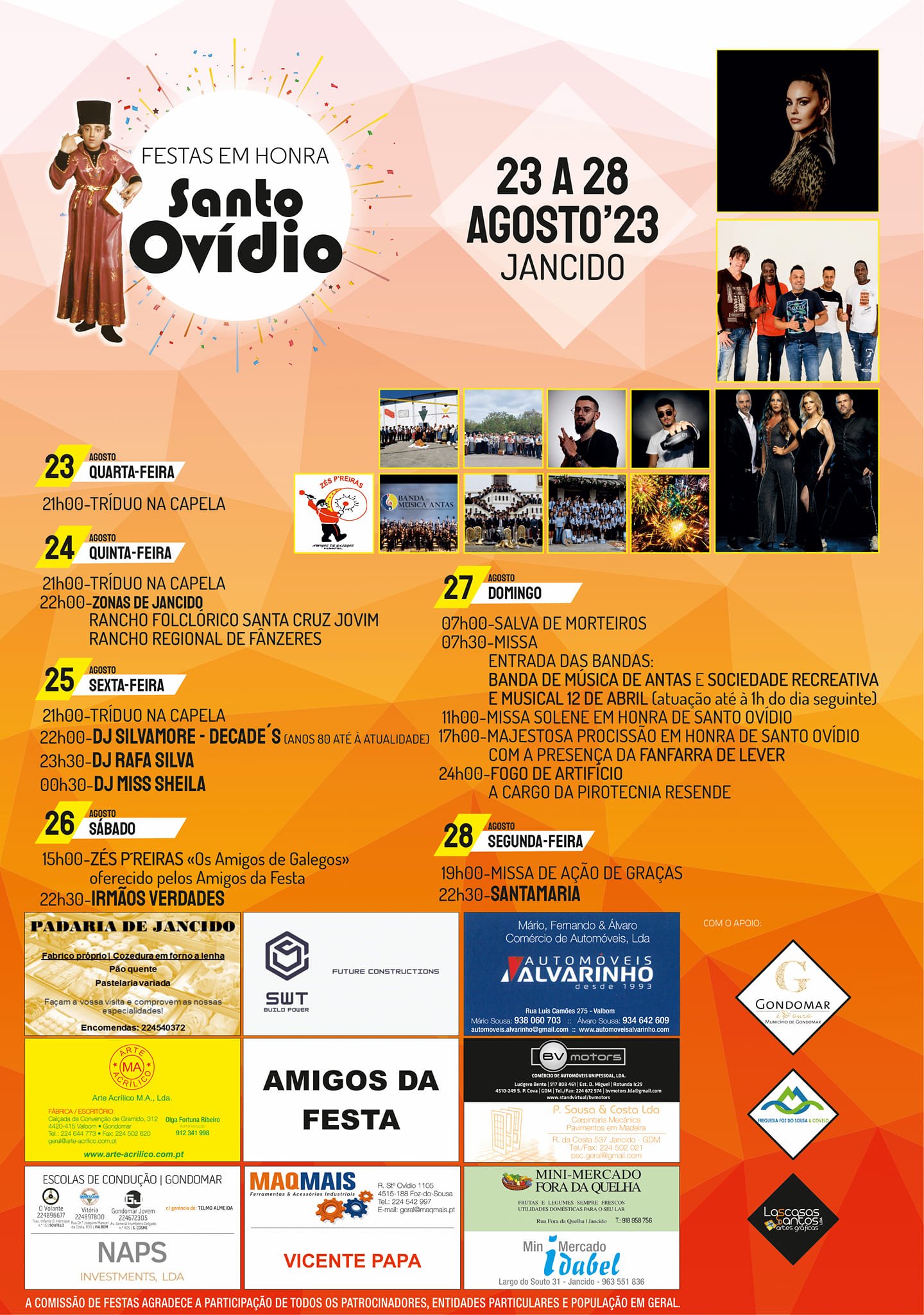 Cartaz Festa em Honra de Santo Ovídio 2023 - Jancido