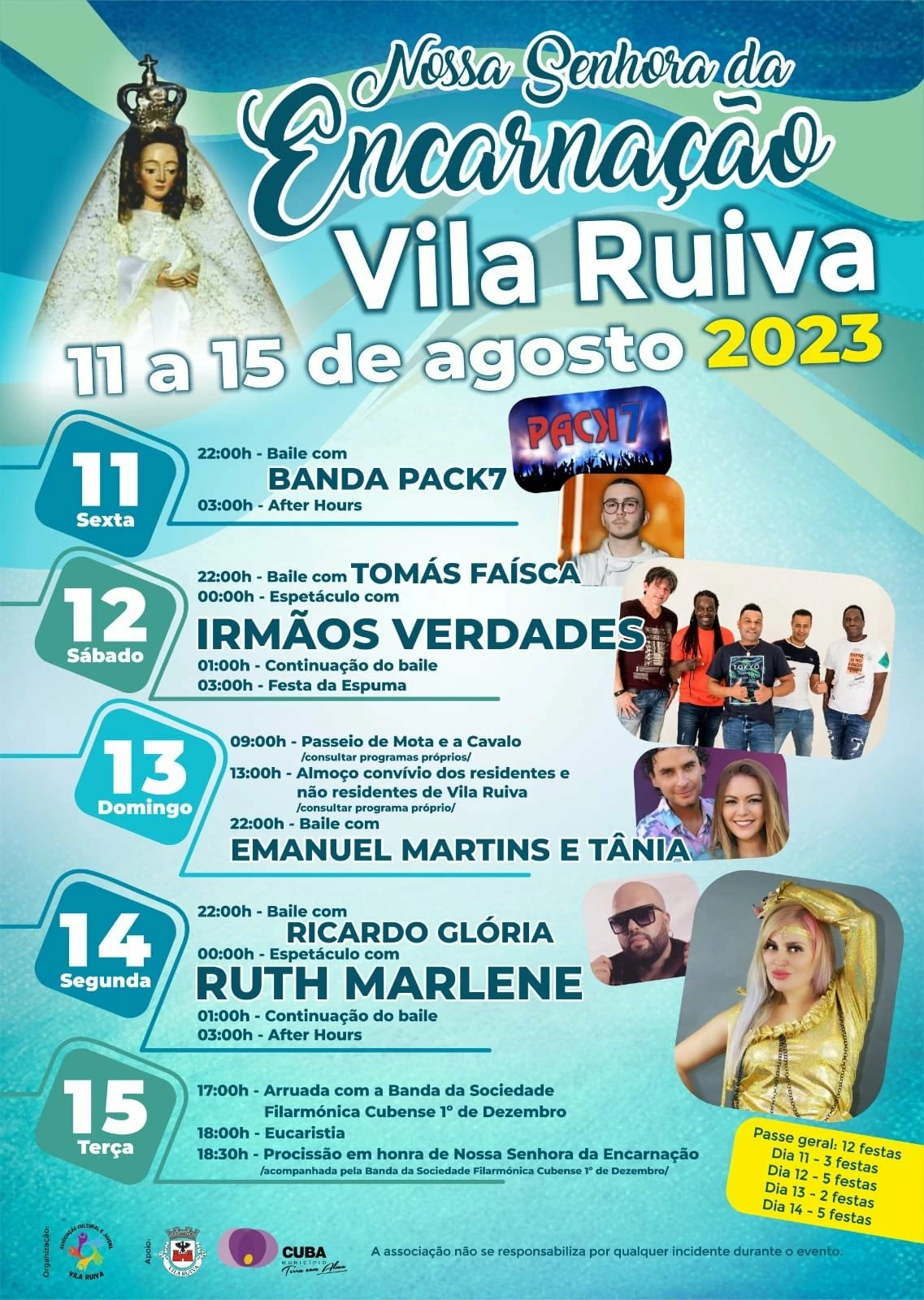 Cartaz Festas em Honra de Nossa Senhora da Encarnação 2023 - Vila Ruiva