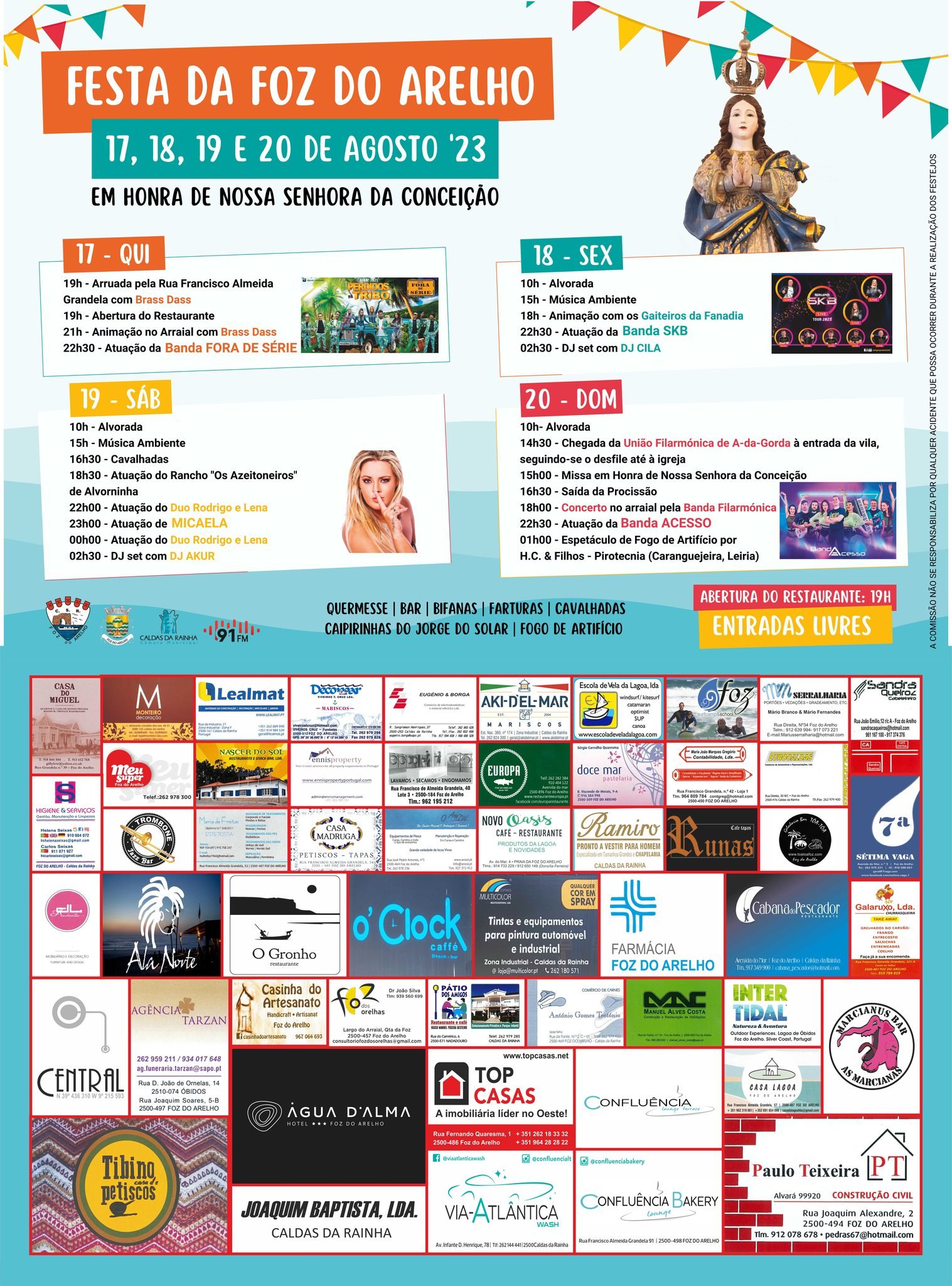 Cartaz Festa da Foz do Arelho 2023 - Caldas da Rainha