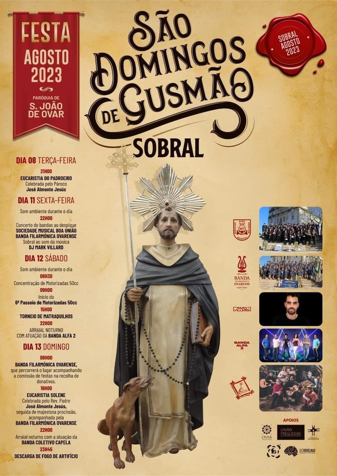 Cartaz Festa em honra de São Domingos de Gusmão 2023 - Sobral