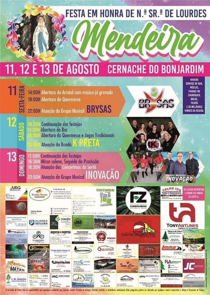 Cartaz Festas de Mendeira 2023 - Cernache do Bonjardim