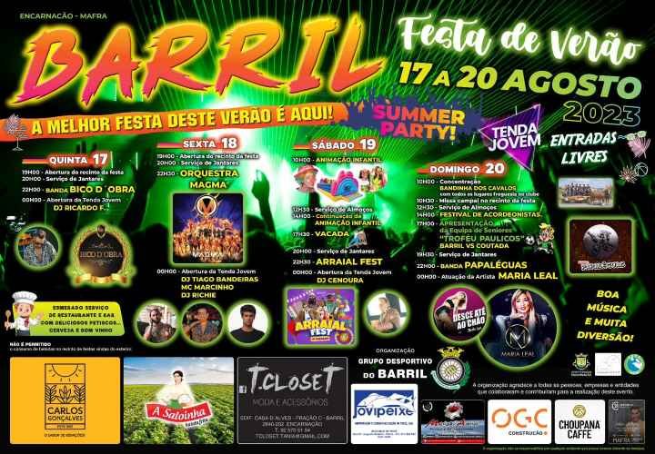 Cartaz Festa de Verão 2023 - Barril