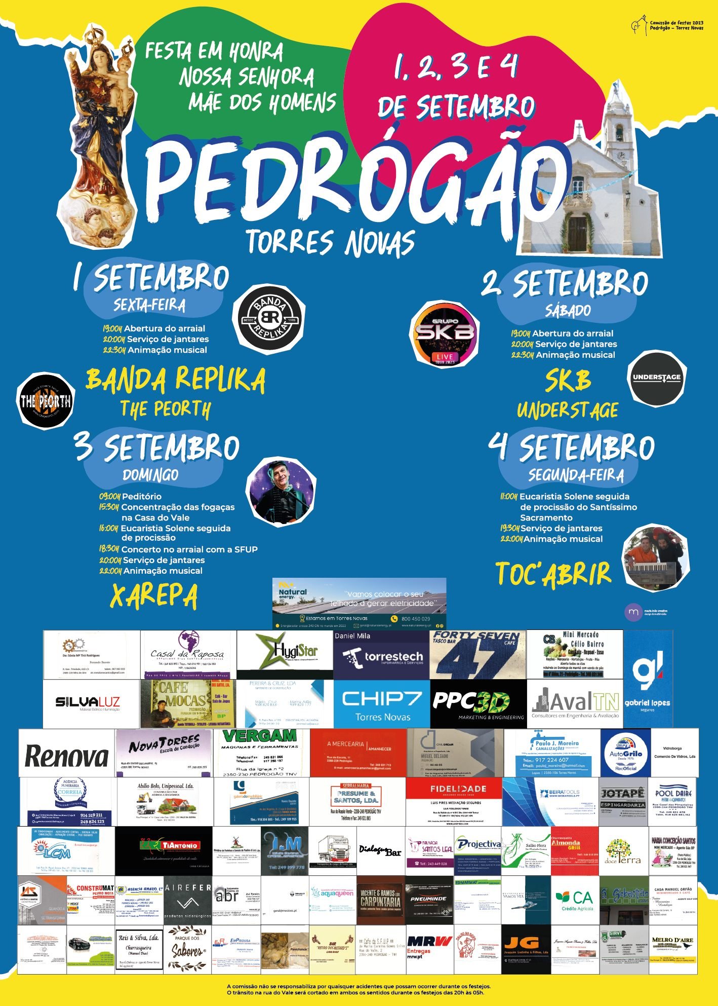 Cartaz Festas do Pedrógão 2023 - Torres Novas