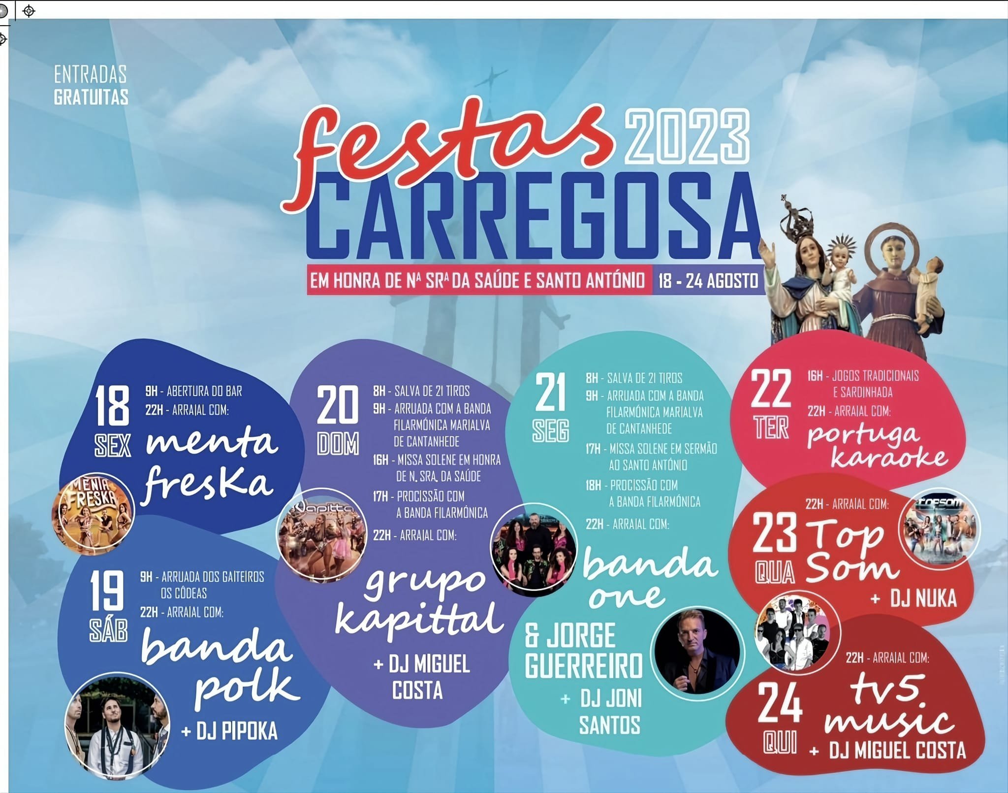 Cartaz Festas da Carregosa 2023 - Oliveira de Azeméis