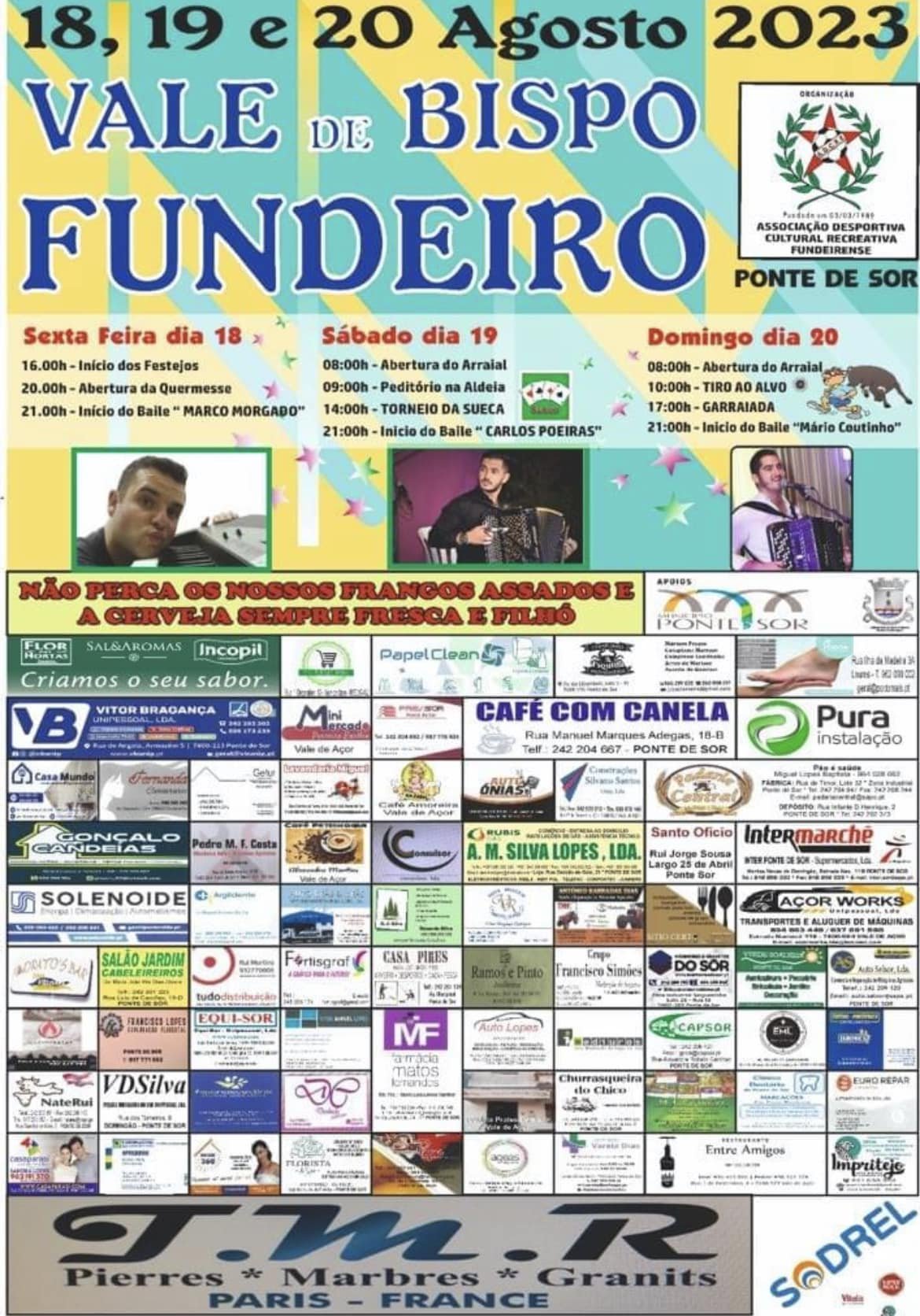 Cartaz Festas de Vale de Bispo Fundeiro 2023 - Ponte de Sor