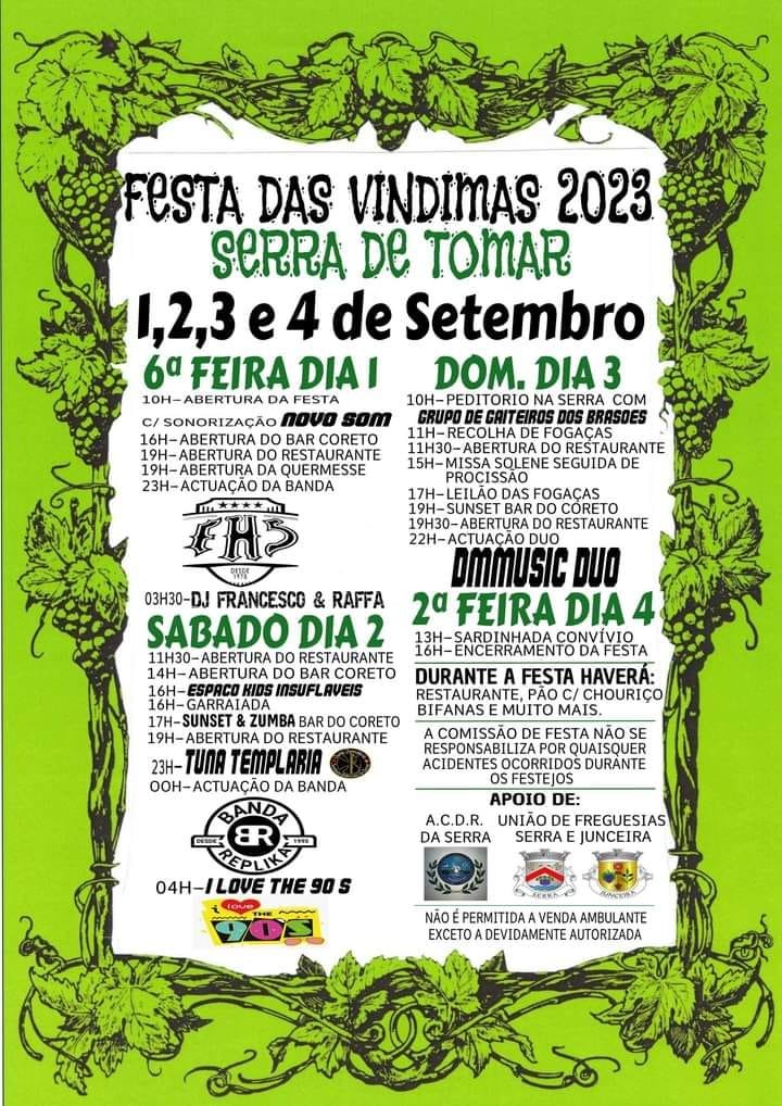 Cartaz Festa das Vindimas 2023 - Serra de Tomar