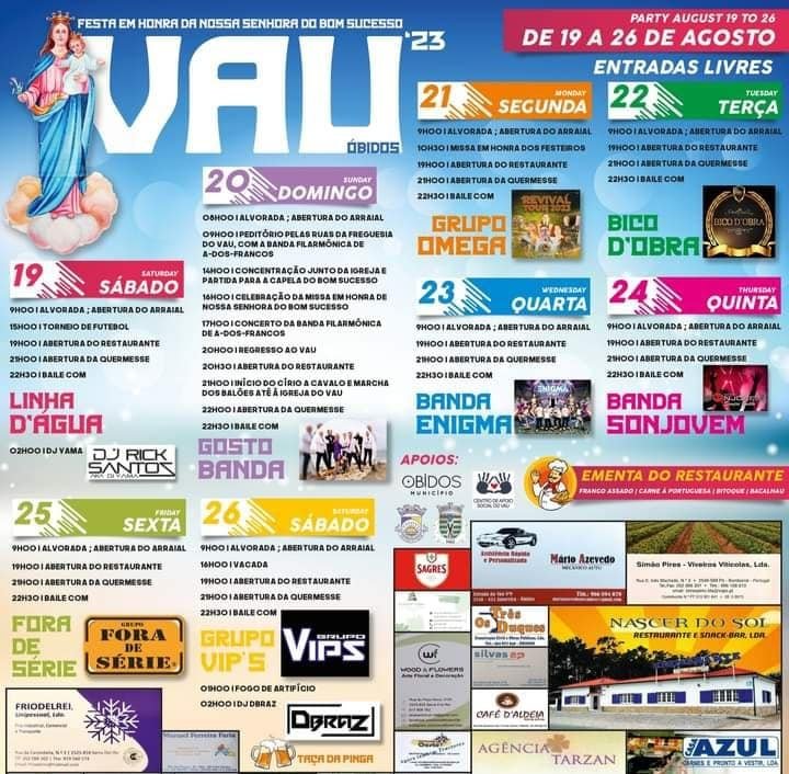 Cartaz Festas do Vau 2023 - Óbidos
