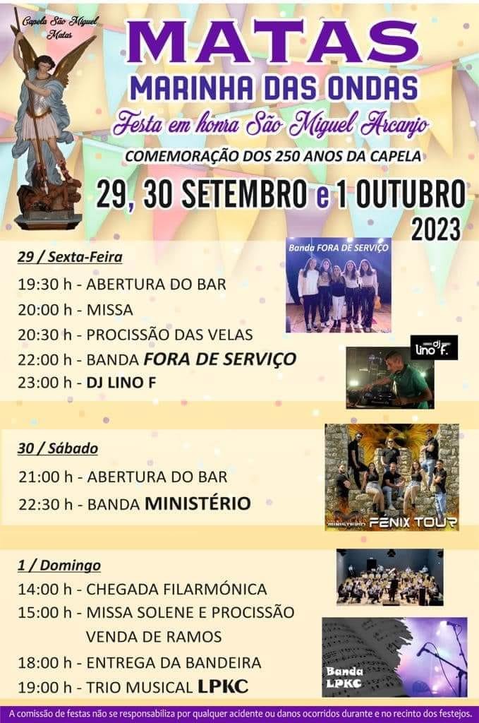 Cartaz Festas das Matas 2023 - Marinha das Ondas