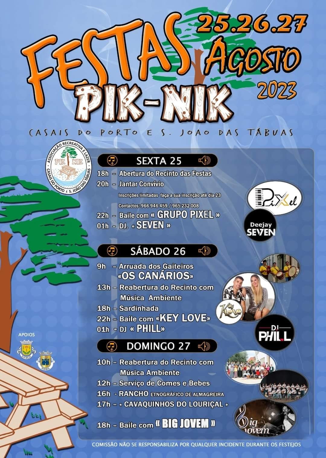 Cartaz Festas Pik-Nik 2023 - Casais do Porto