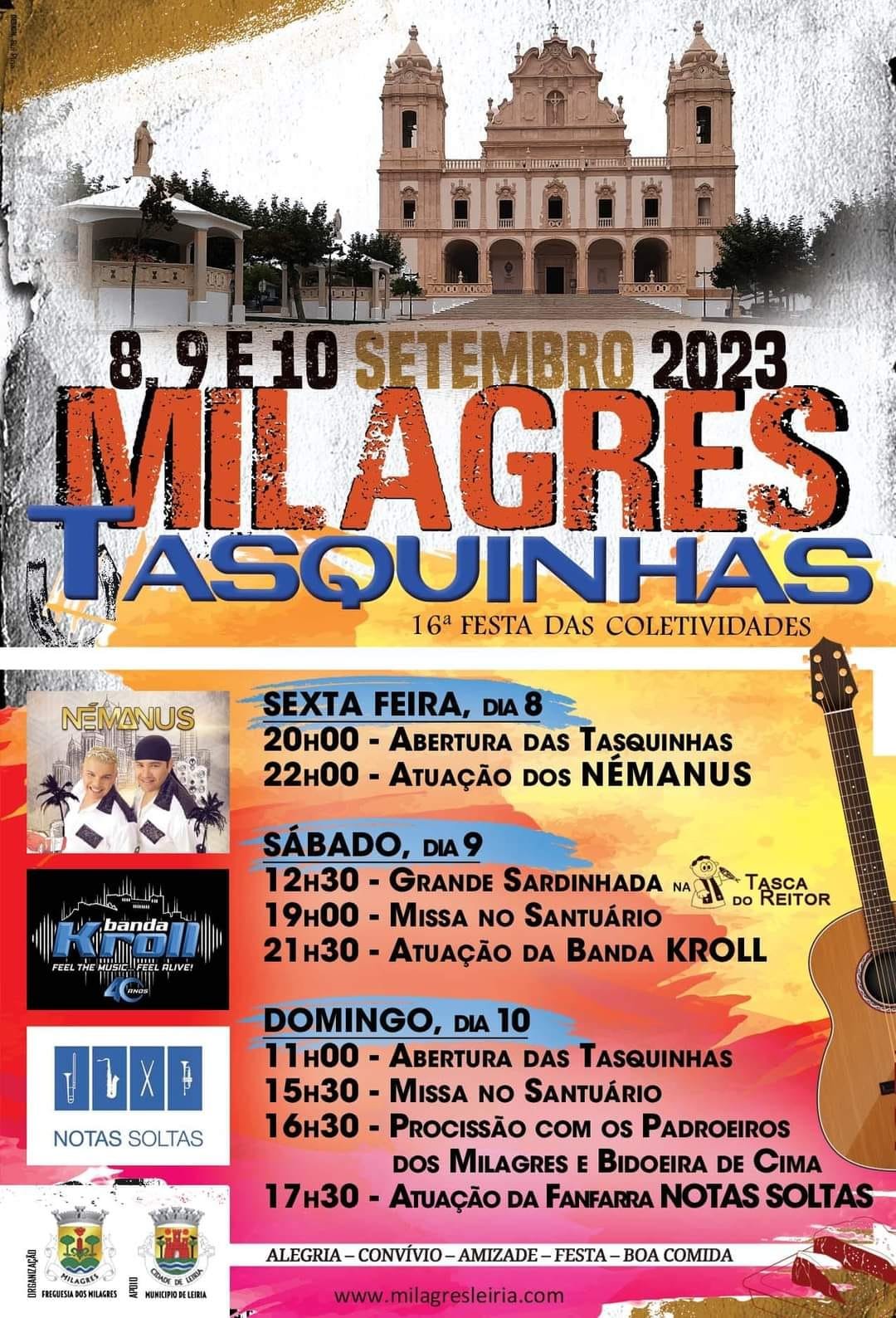 Cartaz Festas de Milagres 2023 - Leiria