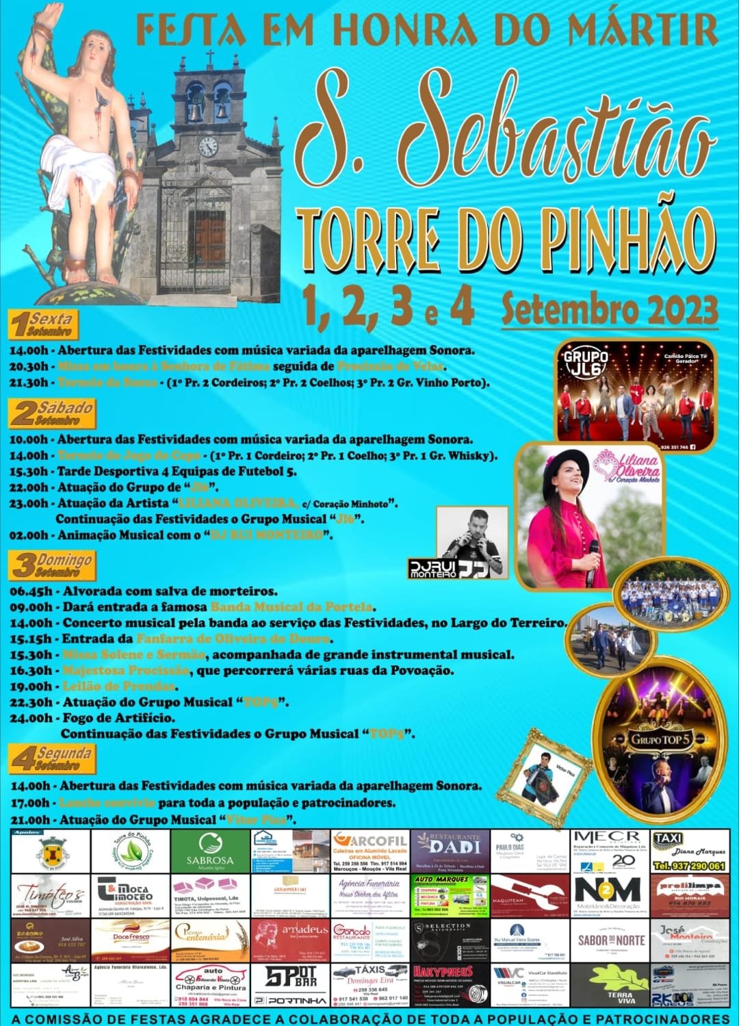 Cartaz Festas em Honra do Mártir 2023 - Torre do Pinhão