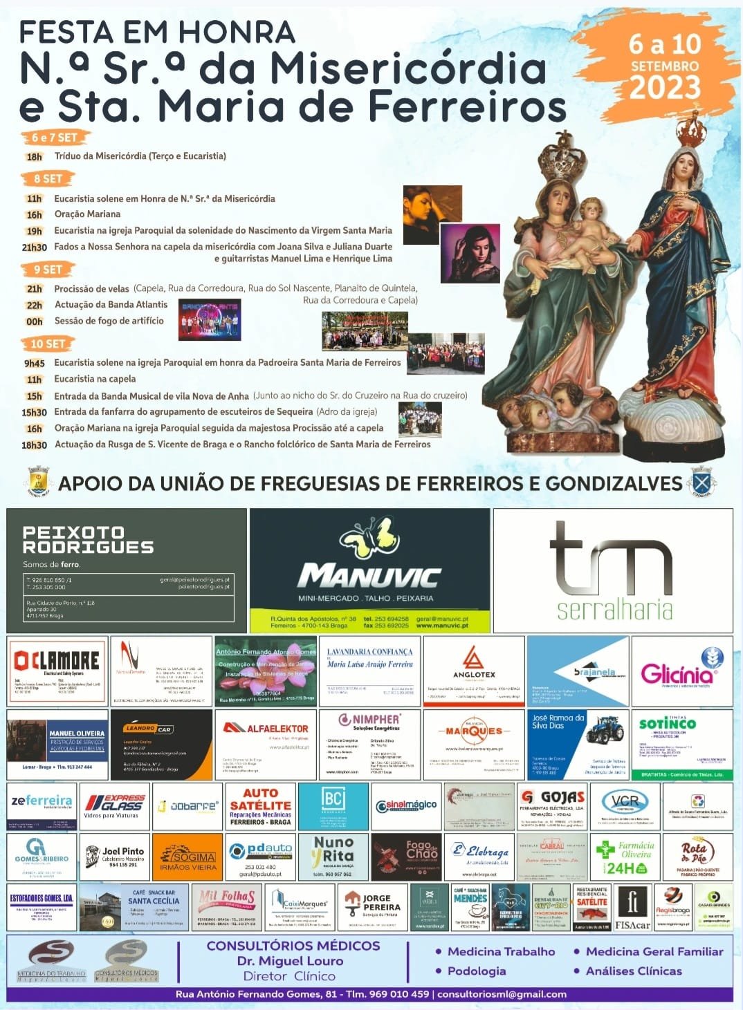 Cartaz Festas em Honra da Senhora da Misericórdia 2023 - Braga