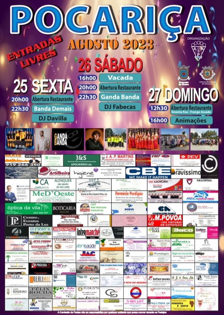 Cartaz Festa da Pocariça 2023 - Alenquer