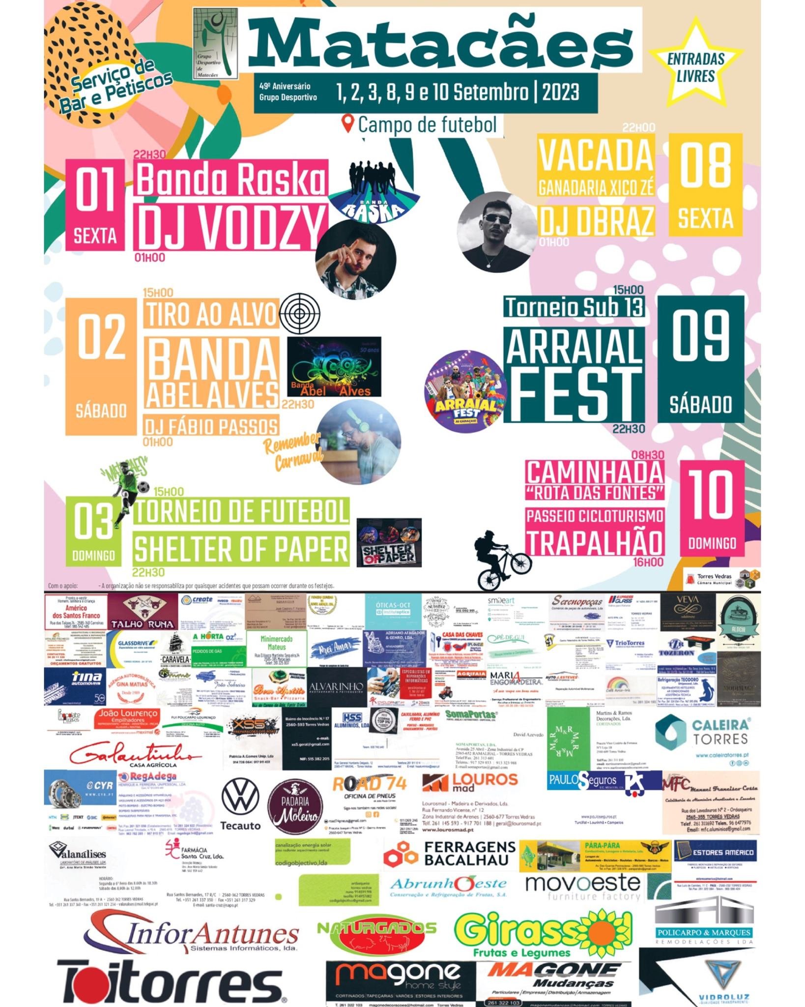Cartaz Festa de Matacães 2023 - Torres Vedras