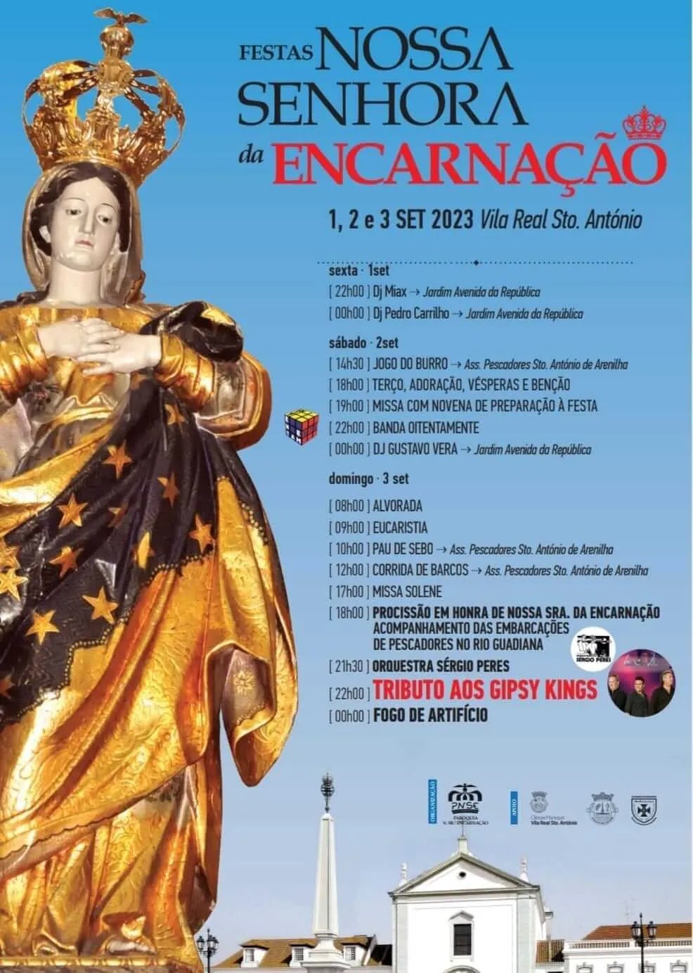 Cartaz Festas da Nossa Senhora da Encarnação 2023 - Vila Real de Santo António