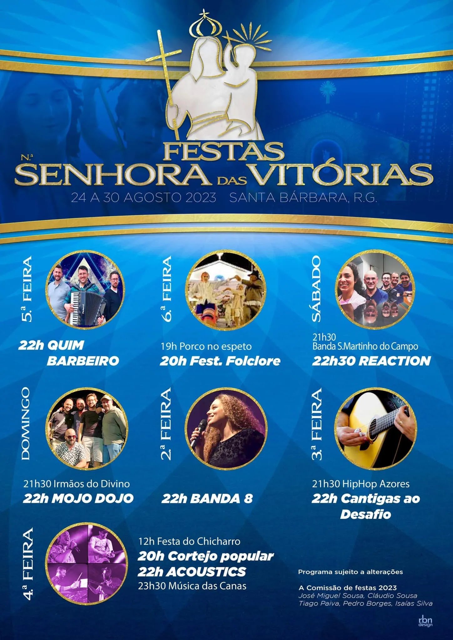 Cartaz Festas de Santa Bárbara 2023 - Ribeira Grande