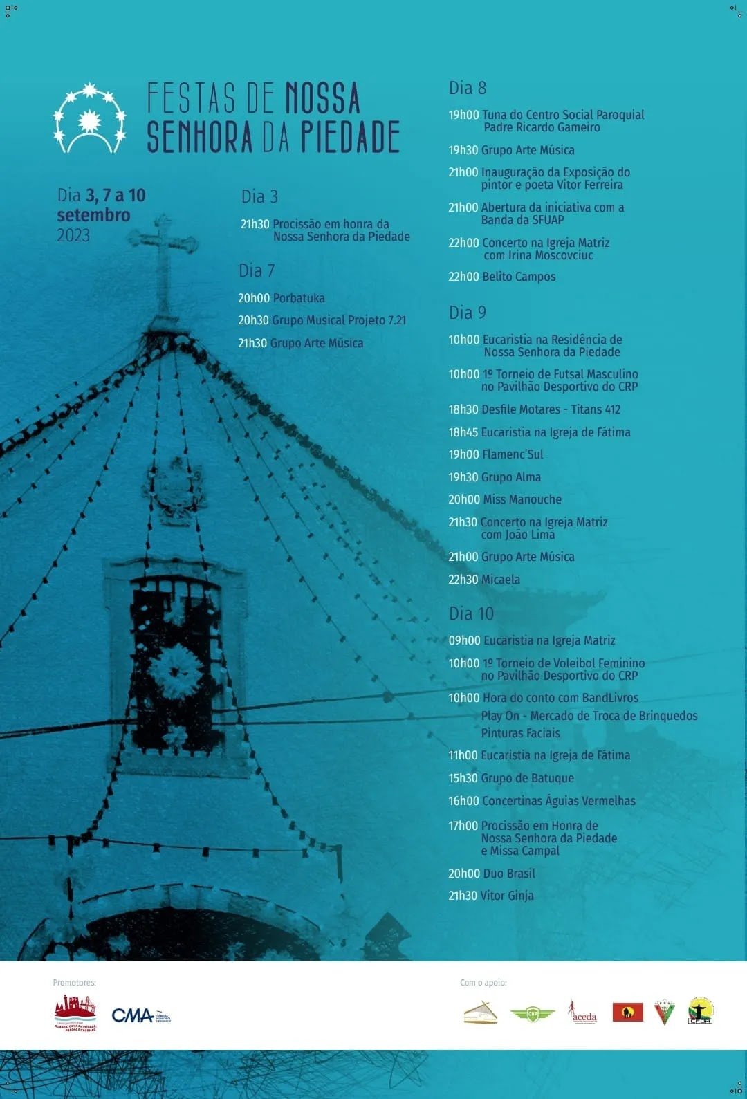 Cartaz Festas de Nossa Senhora da Piedade 2023 - Cova da Piedade