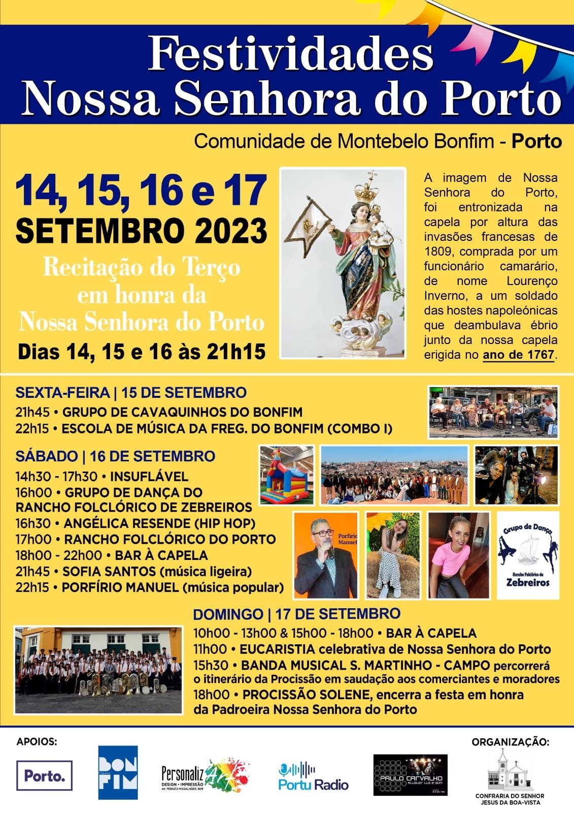 Cartaz Festividades Nossa Senhora do Porto 2023 - Porto
