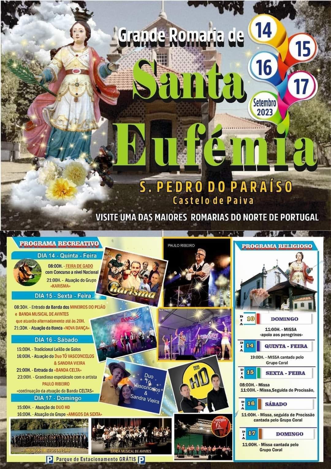 Festas de Santa Eufémia 2023 Castelo de Paiva
