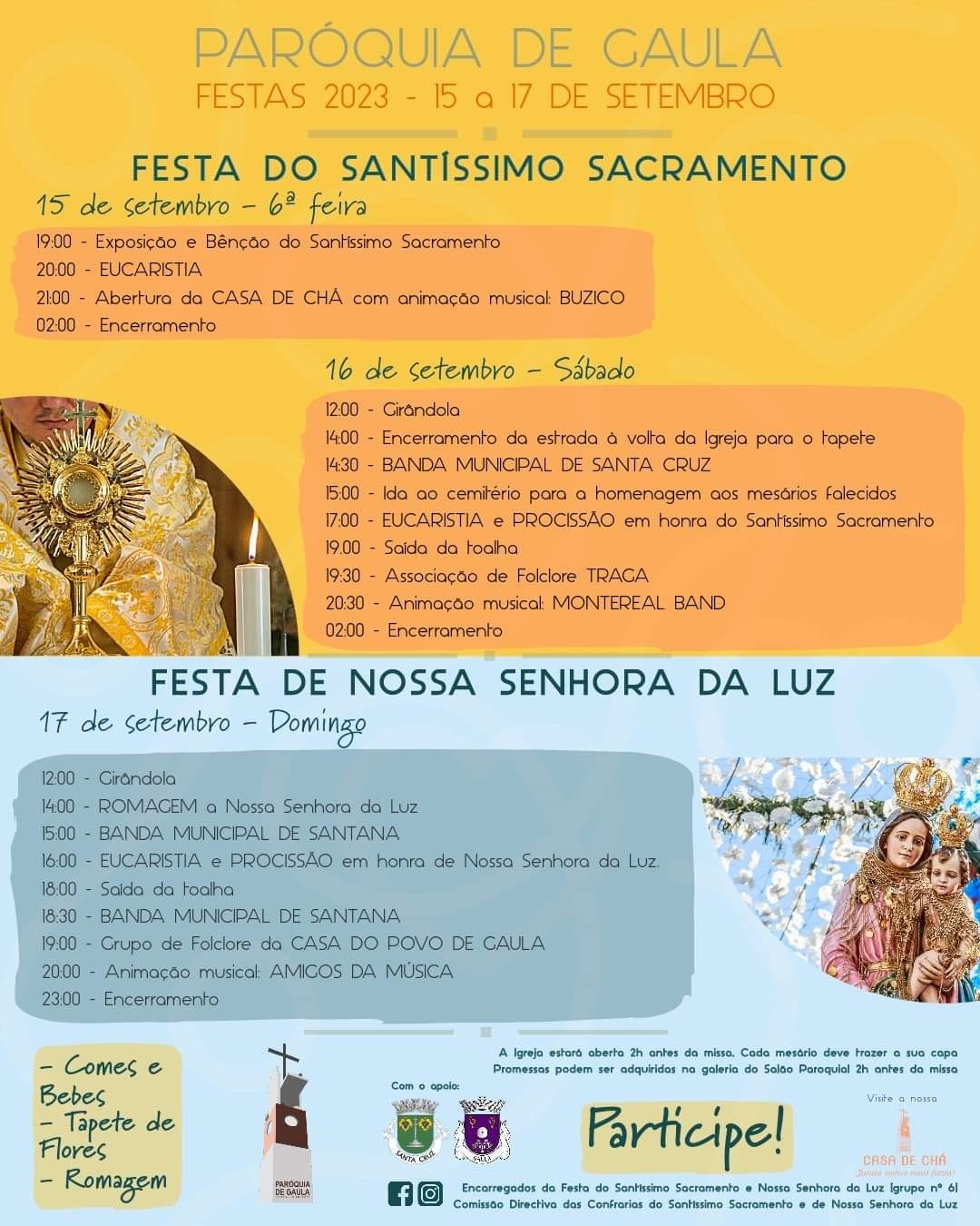 Cartaz Festas do Santíssimo Sacramento 2023 - Paróquia de Gaula