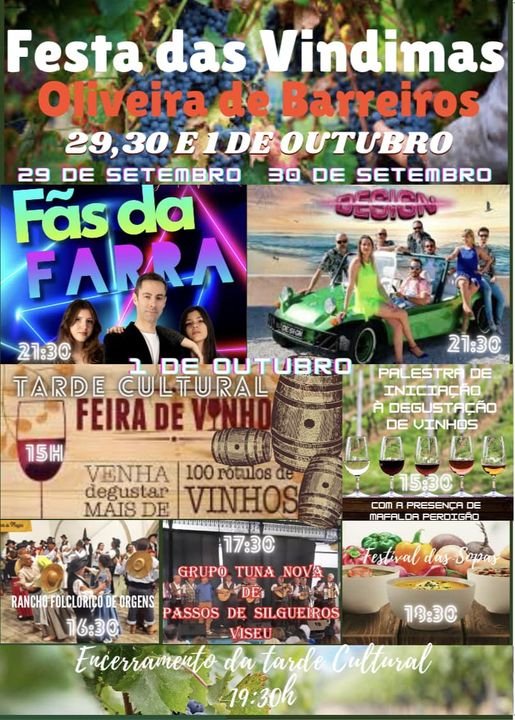 Cartaz Festa das Vindimas 2023 - Oliveira de Barreiros