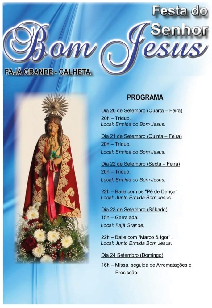 Cartaz Festa do Senhor Bom Jesus 2023 - Calheta