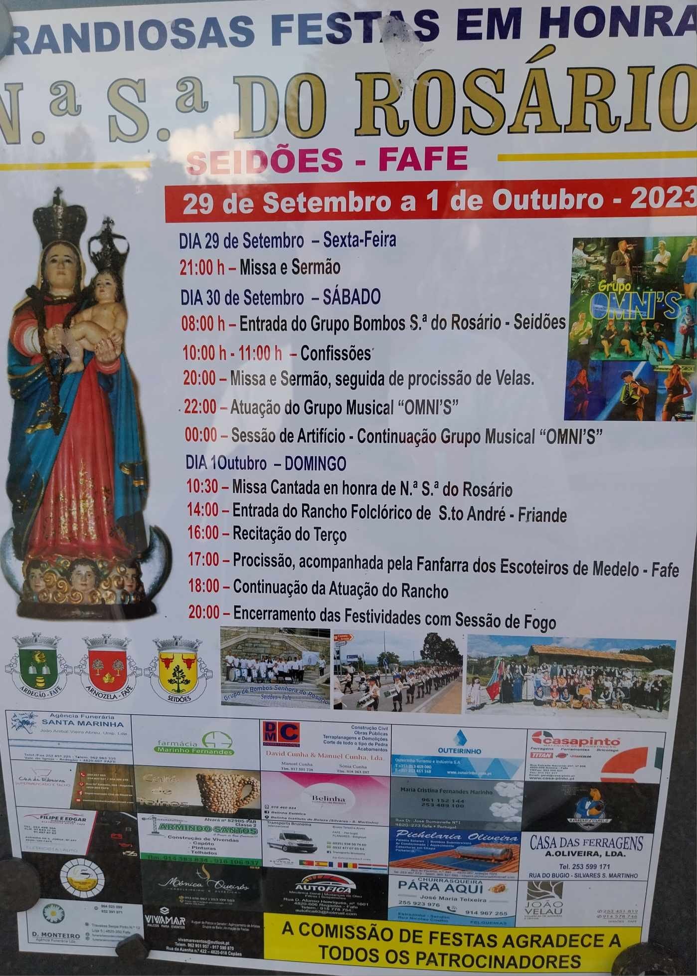 Cartaz Festas em honra de Nossa Senhora do Rosário 2023 - Fafe
