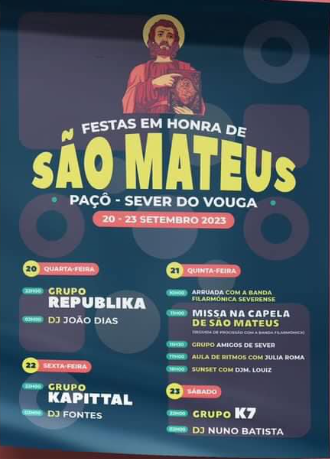 Cartaz Festa em Honra de São Mateus 2023 - Sever do Vouga