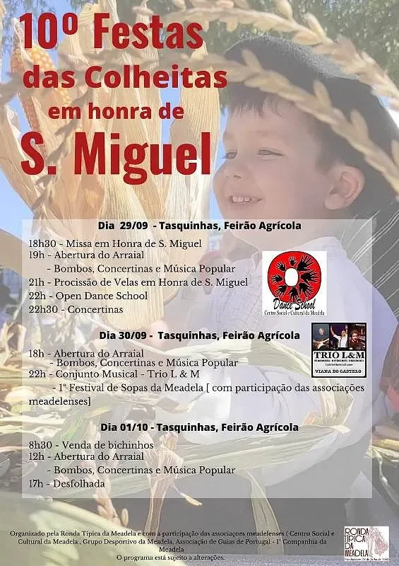 Cartaz Festa das Colheitas em Honra de São Miguel 2023 - Meadela