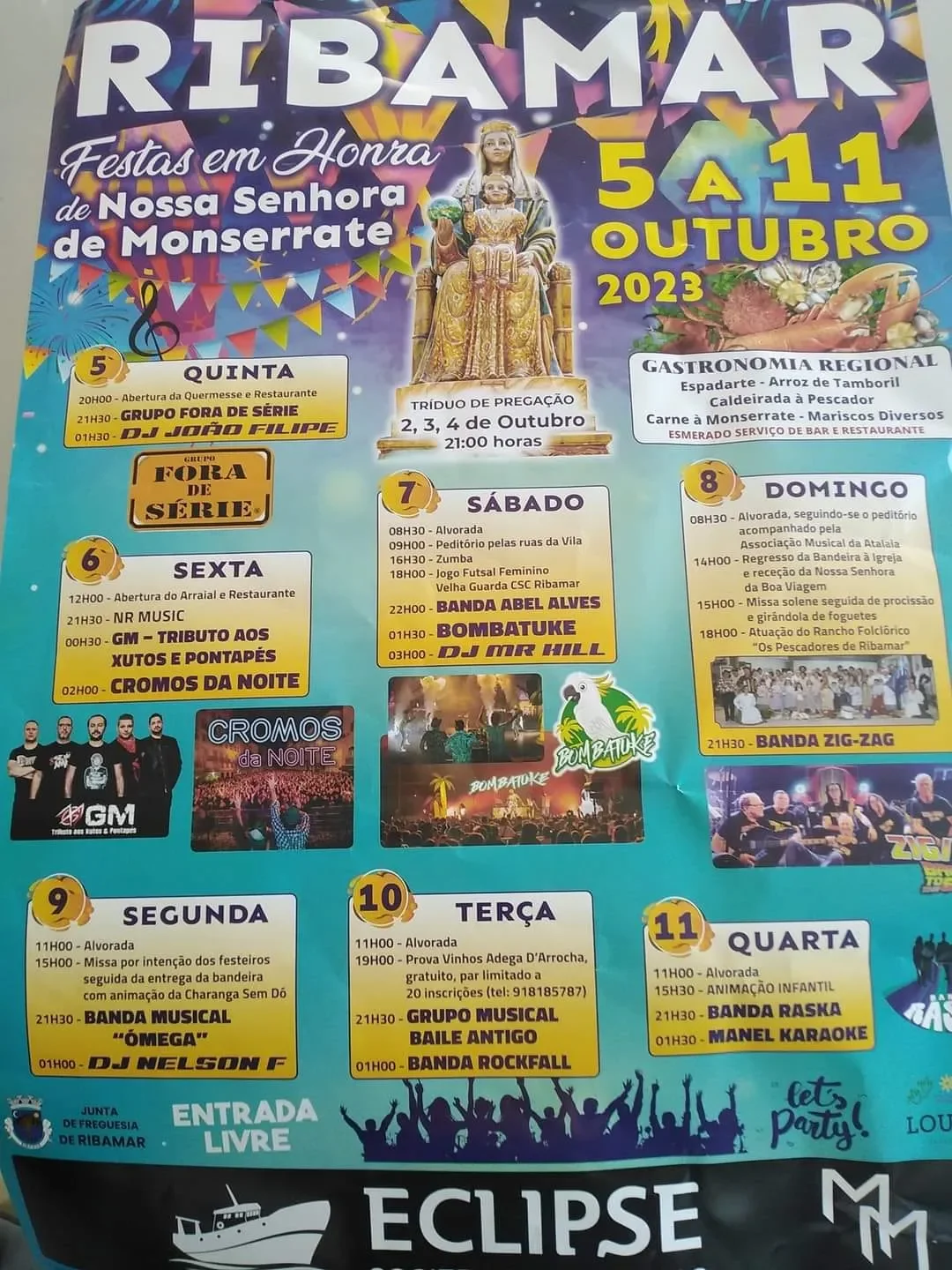Cartaz Festas da Senhora de Monserrate 2023 - Ribamar