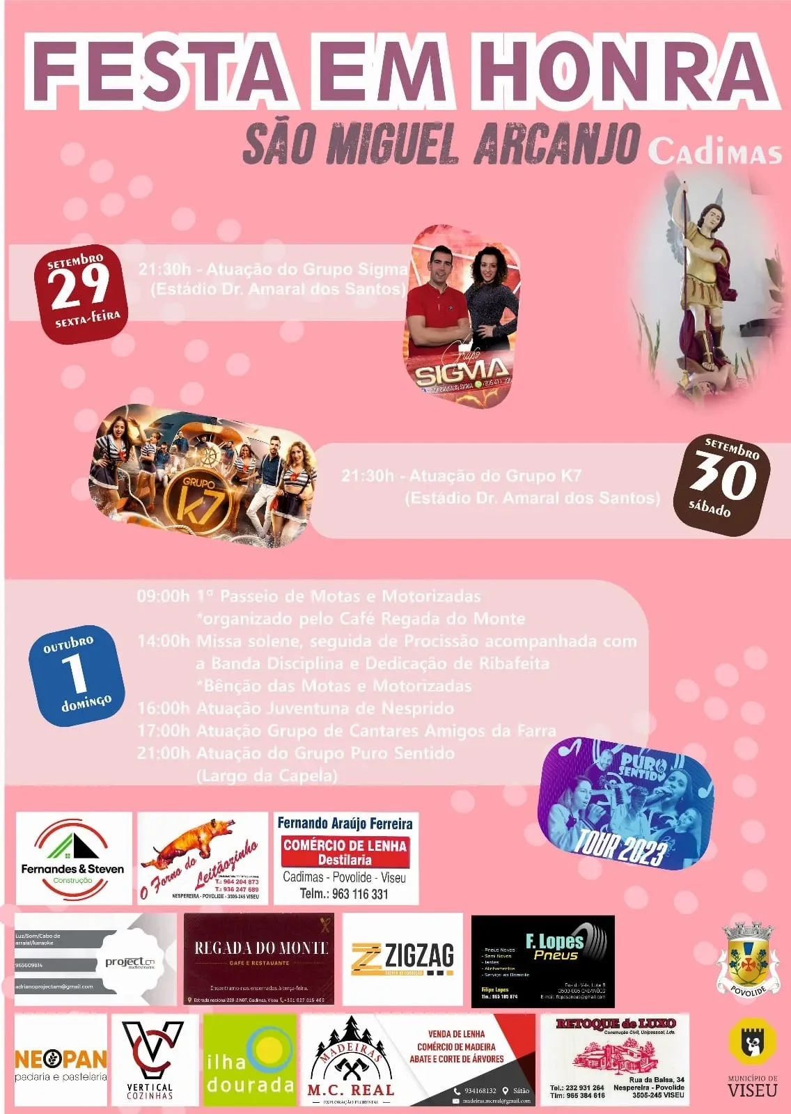 Cartaz Festas de São Miguel 2023 - Cadimas