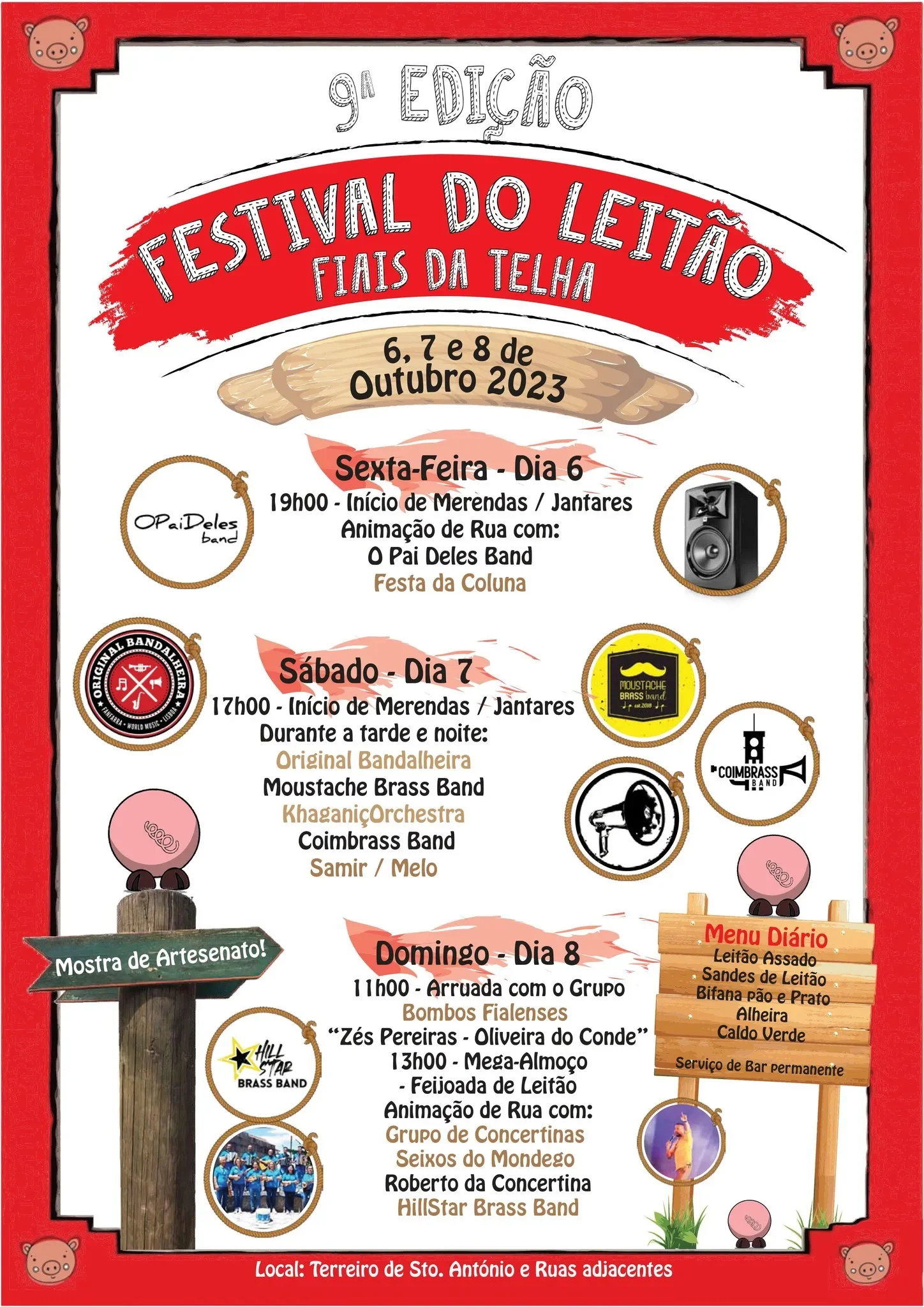 Cartaz Festival do Leitão 2023 - Fiais da Telha