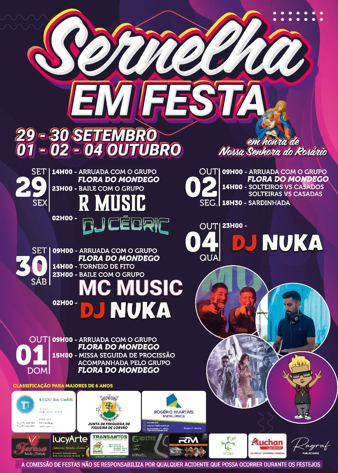 Cartaz Festas da Senhor do Rosário 2023 - Sernelha