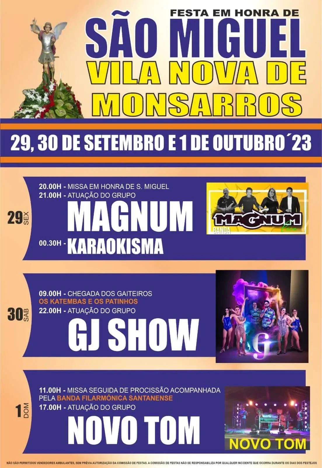 Cartaz Festas de São Miguel 2023 - Vila Nova de Monsarros