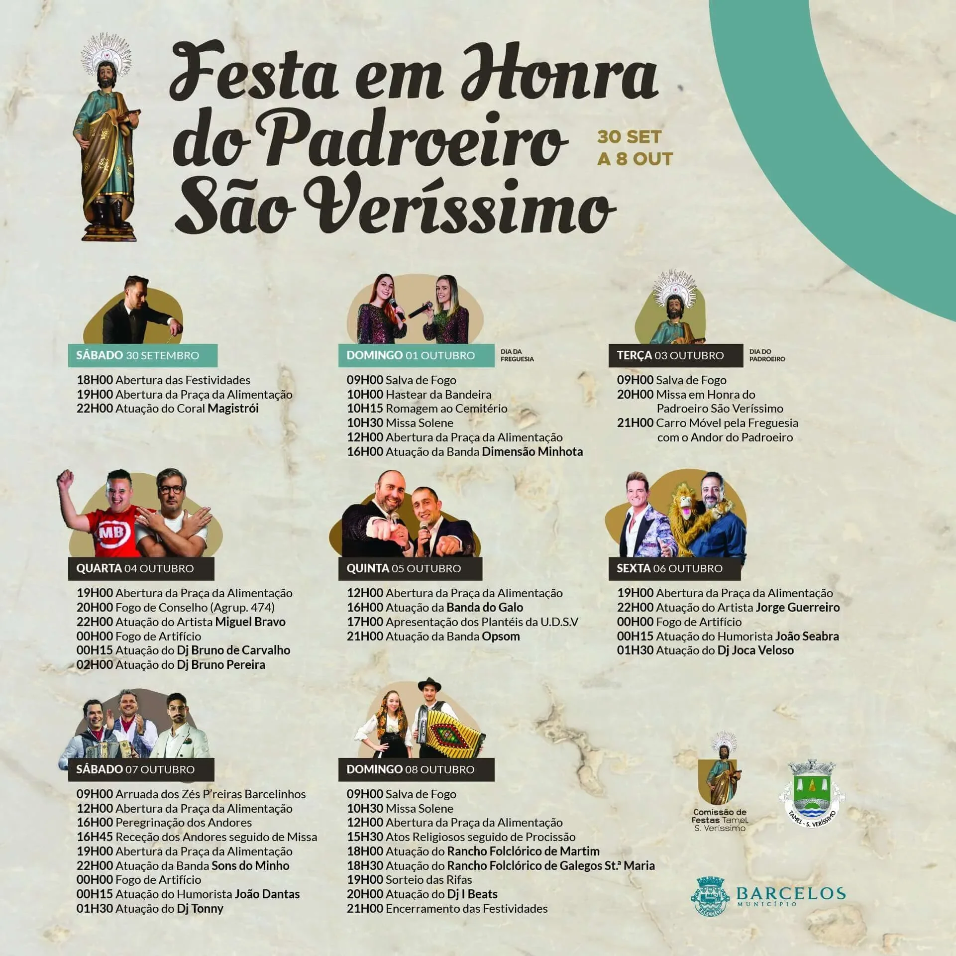 Cartaz Festas de São Veríssimo 2023 - Tamel