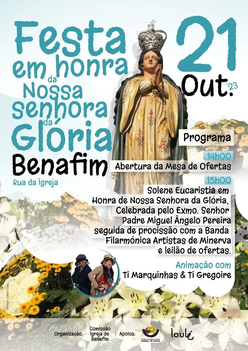 Cartaz Festas da Senhora da Glória 2023 - Benafim
