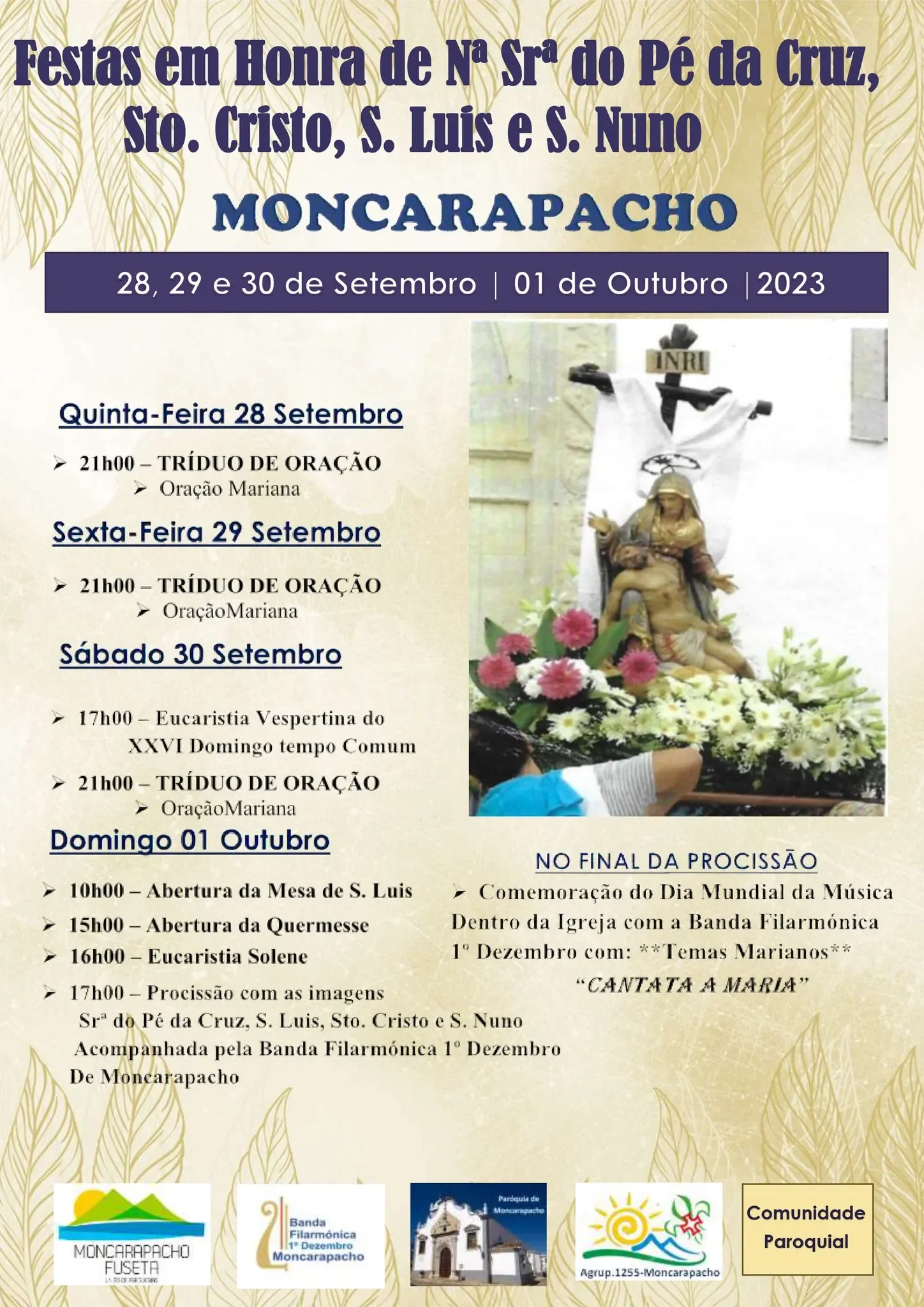 Cartaz Festas da Senhora do Pé da Cruz 2023 - Moncarapacho