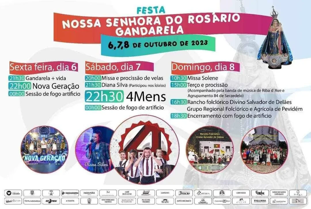 Cartaz Festas da Senhora do Rosário 2023 - Gandarela