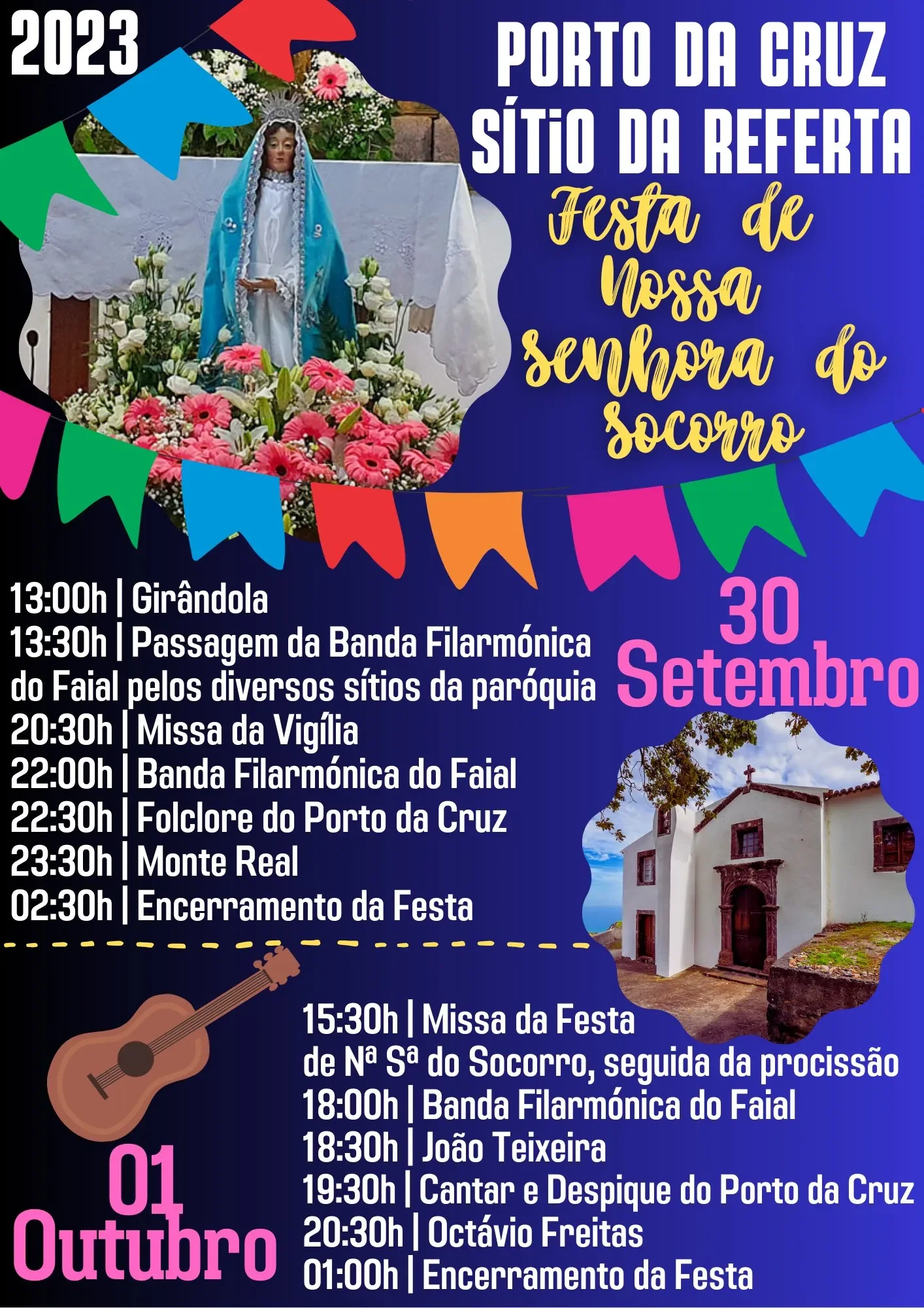 Cartaz Festas da Senhora do Socorro 2023 - Porto da Cruz